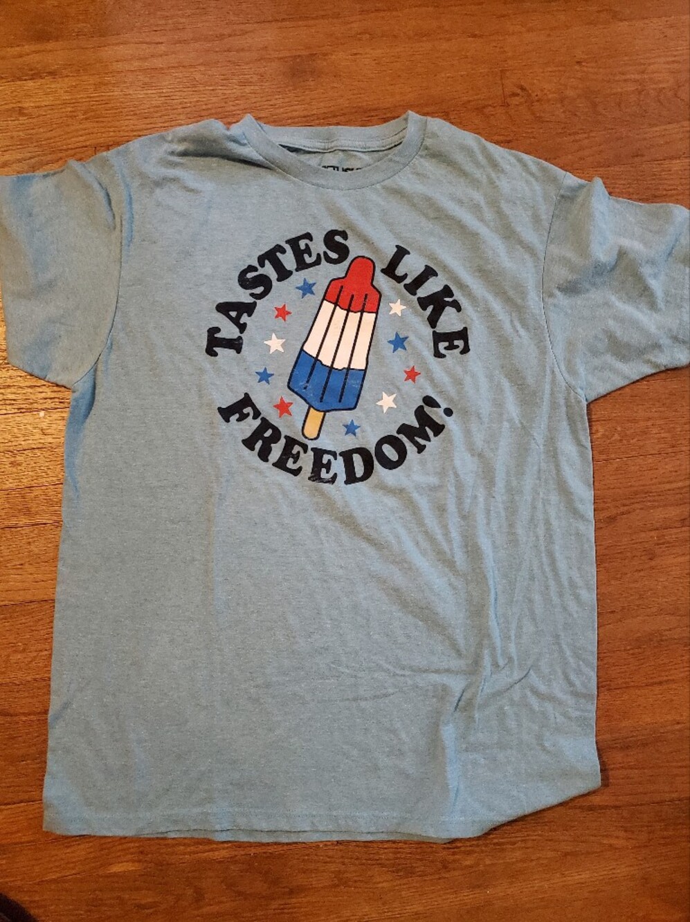 Fifth Sun Light Blue Short Sleeve 'Tastes of Freedom' Graphic Tee